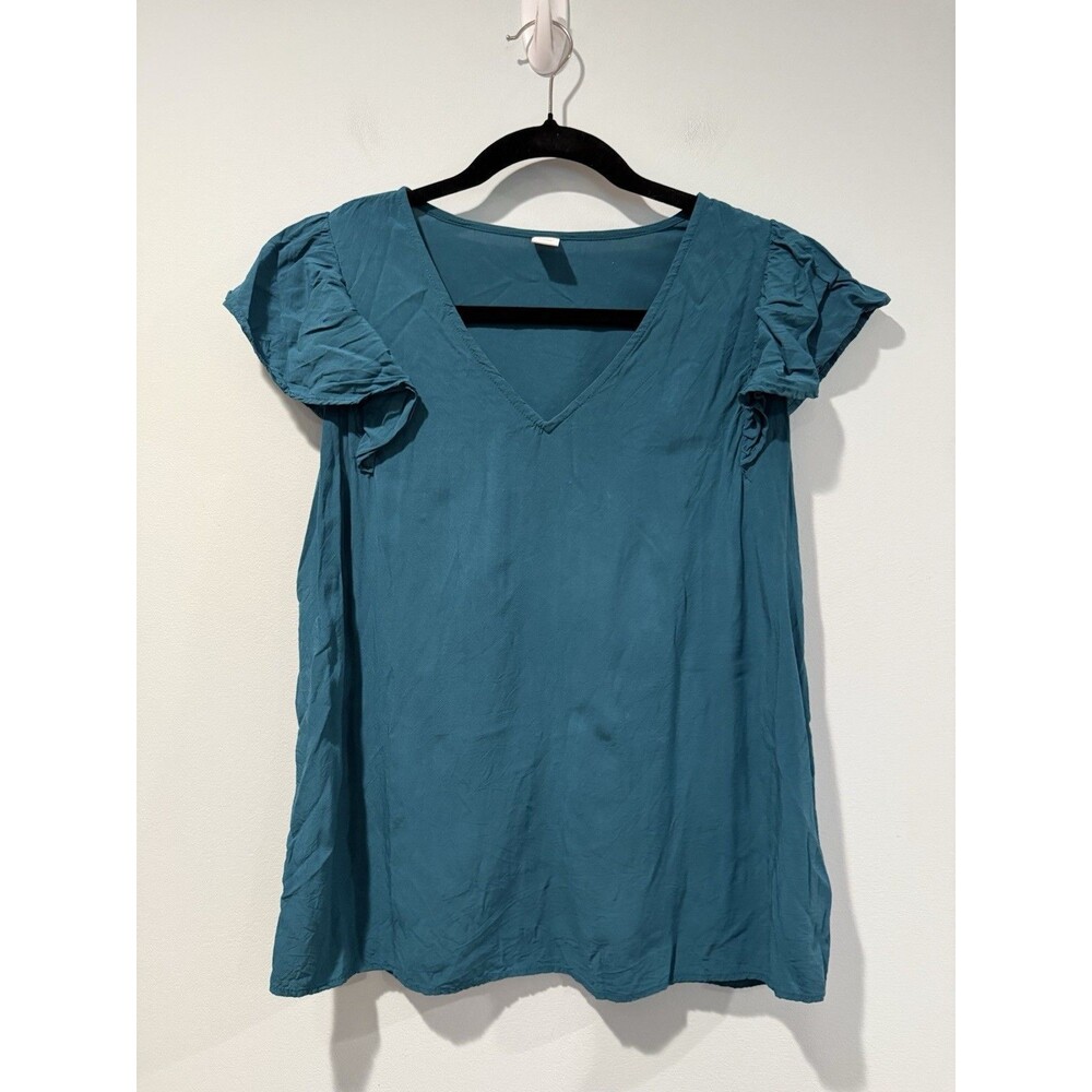 Old Navy Top Womens Small Ruffle Minimalist Work Career Office Travel Vacation